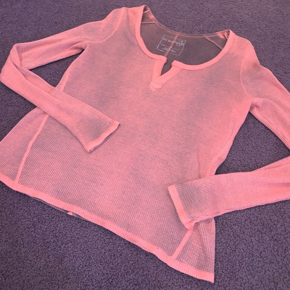 Distressed pink top